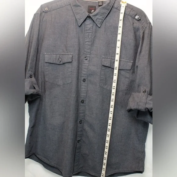 JF J.Ferrar Men's Rolled-Up Casual Shirt XL Neck Size 17-17.5 - Picture 8 of 9